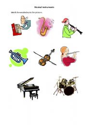 English Worksheet: Musical Instruments