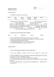 English worksheet: ROBINSON CRUSOE READING TEST