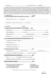 English worksheet: test for intermediate students 