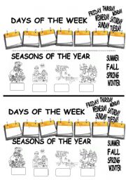 English Worksheet: SPRING - DAYS OF THE WEEK