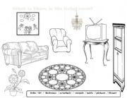 English Worksheet: living room 