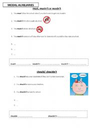 English worksheet: Modal auxiliaries