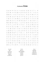 English Worksheet: Islam _ wordsearch