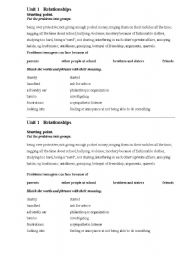 English Worksheet: Relationship