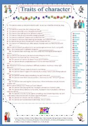 English Worksheet: Traits of character 