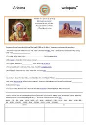 English Worksheet: Arizona Webquest