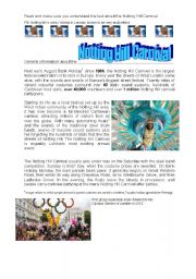 English Worksheet: Notting Hill Carnival general information