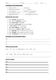 English Worksheet: test about simple present