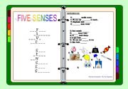 English worksheet: Five Senses Crossword