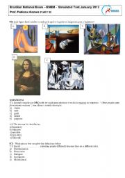 English Worksheet: Simulated Test - Brazilian National Exam  ENEM.  PART 2