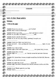 English Worksheet: CIty dialogue