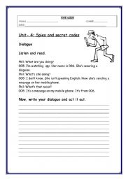 English Worksheet: Spies dialogue