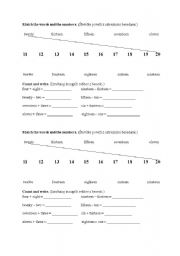 English Worksheet: Happy Street 1; Unit 5 - Numbers from 11 to 20