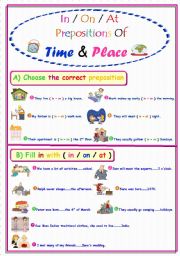 In / On / At .. Prepositions Of Time And Place