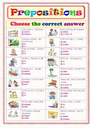English Worksheet: Prepositions....