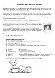 English Worksheet: Chaga and the chocolate factory