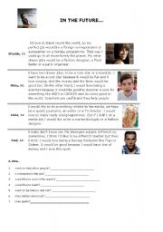 English Worksheet: In the Future