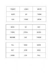English Worksheet: Simple past Bingo