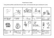 English Worksheet: Phrasal verbs about Daily Routines 