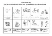 English worksheet: Phrasal verbs about Daily Routines 