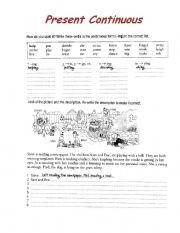 English Worksheet: present continuous