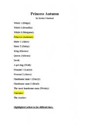 English Worksheet: Princess Autumn (readers theater)