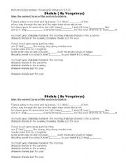 English worksheet: Sha la la