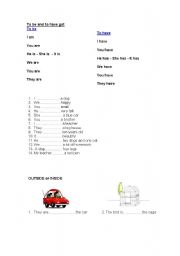 English worksheet: have got and to be verbs