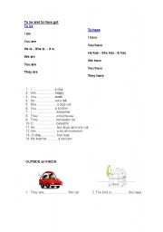 English Worksheet: have got and to be verbs