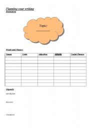 English worksheet: Planning your writing