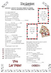 The Gambler Song to review Regular & Irregular past tense verbs