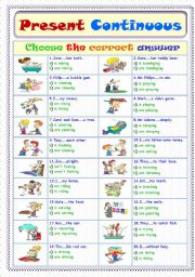 English Worksheet: Present Continuous Tense ....