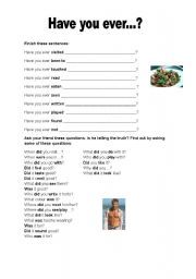 English Worksheet: Have you ever... Who is a liar? game.