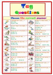 English Worksheet: Tag Questions....