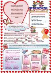 English Worksheet: St. Valentines day