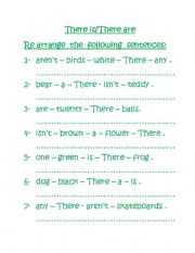 English worksheet: there is/there are