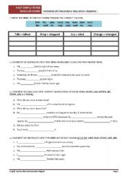 English Worksheet: Past Simple REGULAR Verbs Activities
