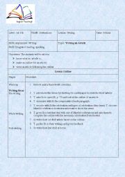 English Worksheet: Writing an article about celebrations