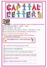 English Worksheet: capital letters