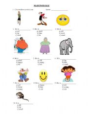 English worksheet: Adjectives Quiz