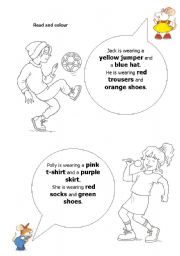 English Worksheet: clothes colouring