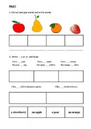 English worksheet: Fruit