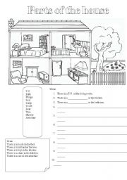 English Worksheet: Parts of the house