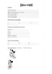 English Worksheet: General Revision 3rd form