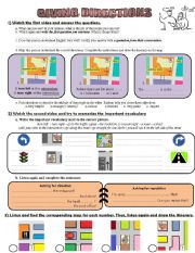 Give directions - part 2 : learn useful phrases  **editable,answers,audio & video files**