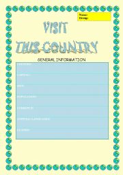 English Worksheet: Project visit this country