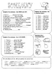 English Worksheet: Some/Any/Countable/Uncountable
