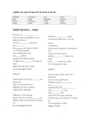 English Worksheet: Robbie Williams - Angels Song