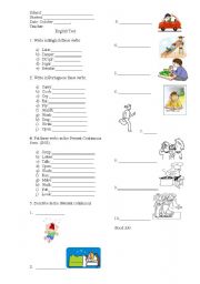 English Worksheet: Present Continuous test