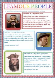 English Worksheet: FAMOUS PEOPLE 3